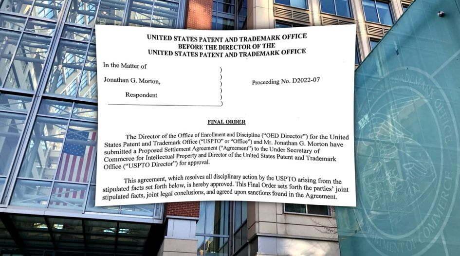 USPTO suspends prolific trademark attorney Jonathan Morton for numerous breaches of conduct rules