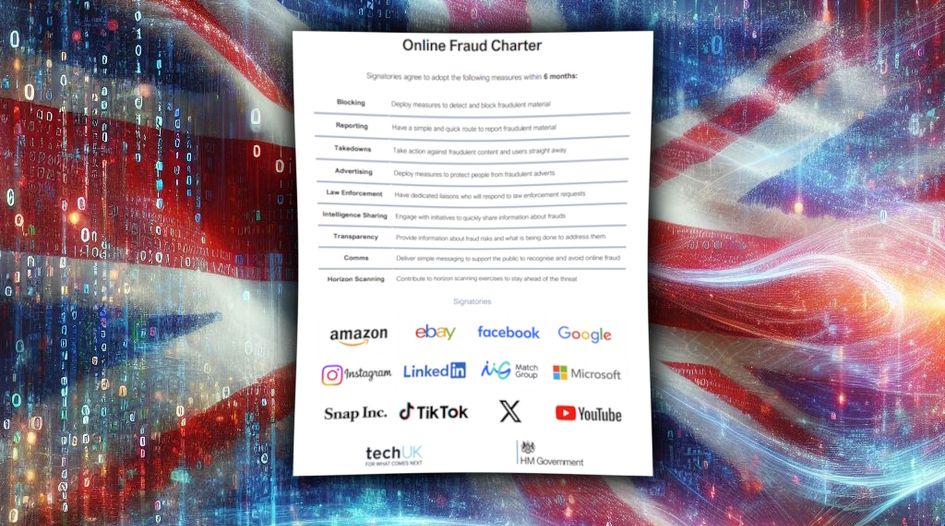 UK unveils online fraud charter; AI copyright infringement cases